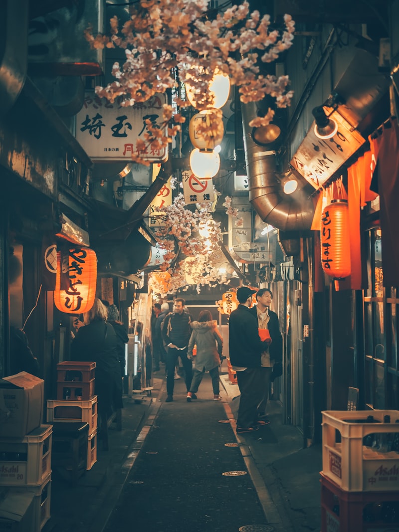 Tokyo yakitori alley at night